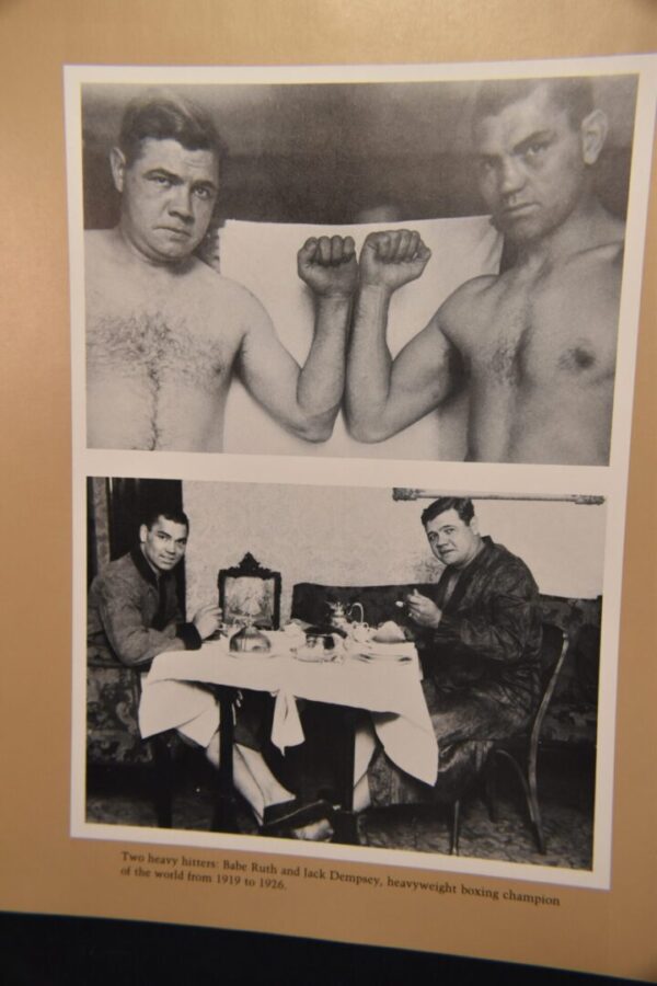 Babe Ruth and Jack Dempsey, boxers, 1919-1926.