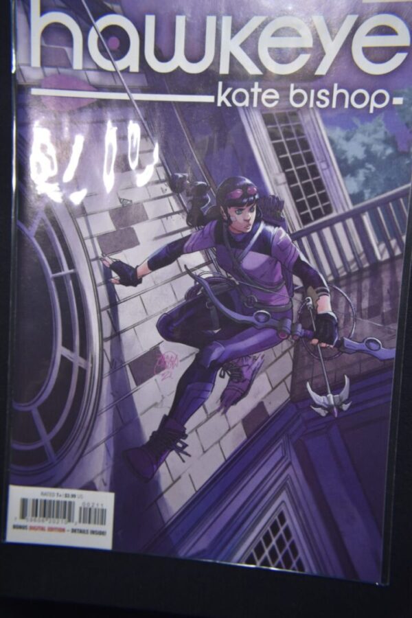 Hawkeye comic book cover with Kate Bishop.