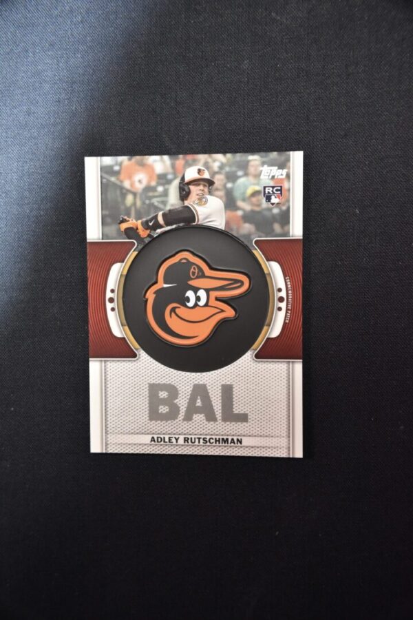 Baltimore Orioles baseball card with Adley Rutschman.