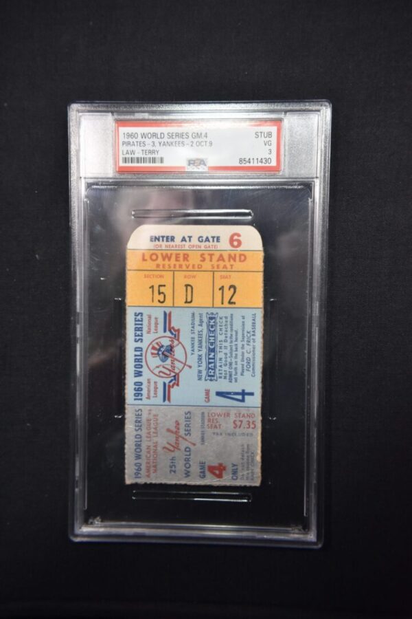 1960 World Series ticket, Yankee Stadium, Lower Stand.