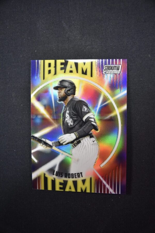 Luis Robert baseball card, Stadium Chrome Beam Team