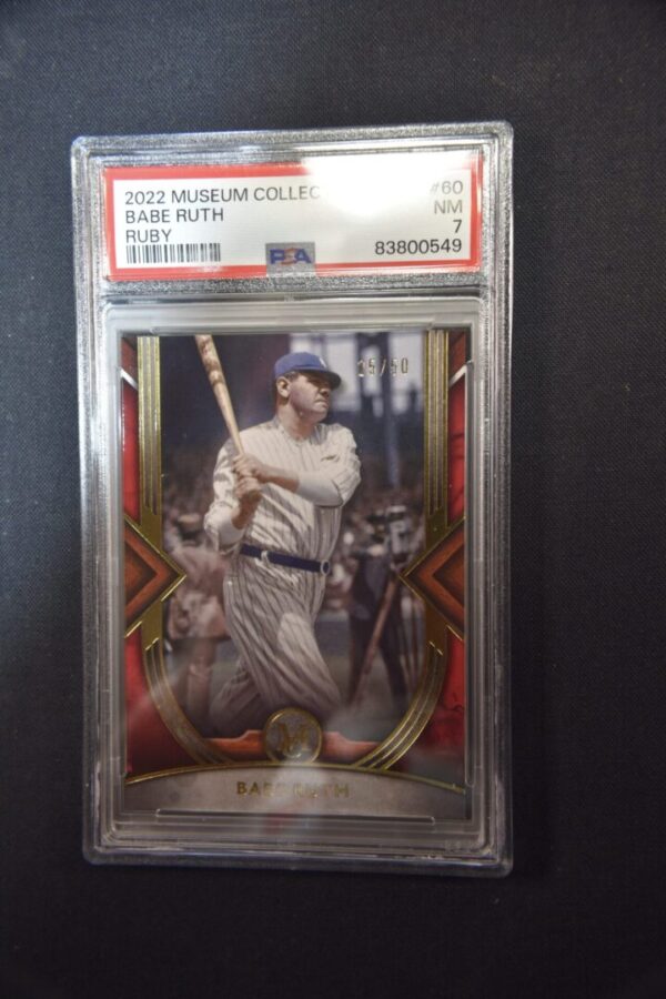 Babe Ruth baseball card, graded NM 7.