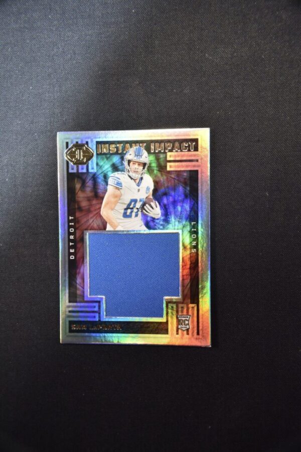 Detroit Lions football card with jersey patch.